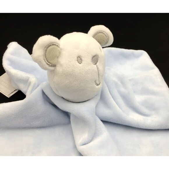 Primark Bear Baby Lovey White Blue Plush Stars Soft Security Blanket Boy 12x12 - Picture 2 of 6